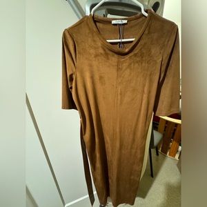 Zara Suede dress tie S work office formal